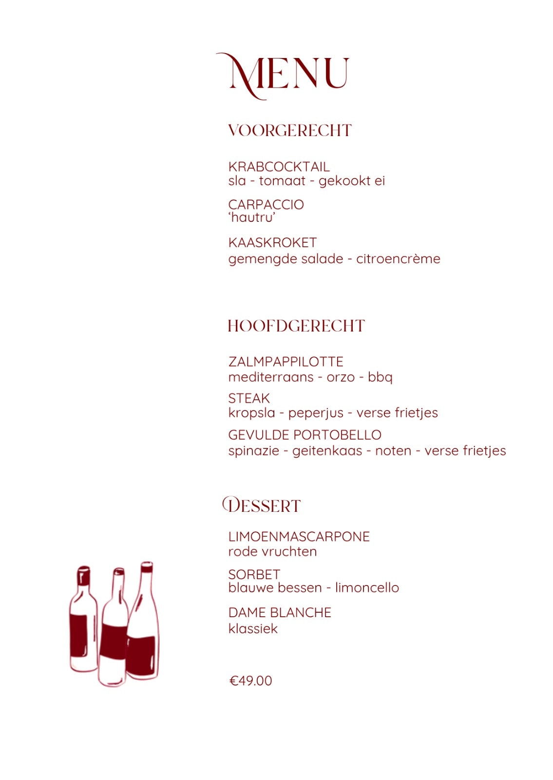 Menu Bistro Loewi